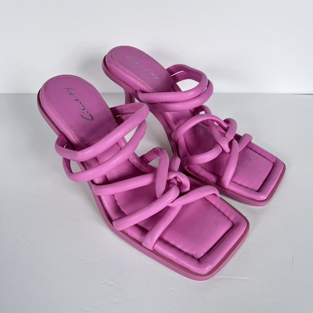 NEW Sam Edelman‎ Circus Savanna Bubblegum Pink Square Toe strappy Sandal 7.5